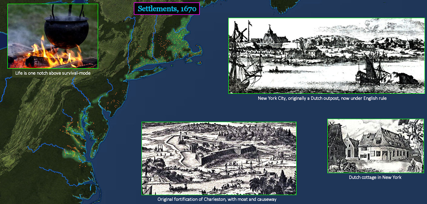 Settlements, 1670